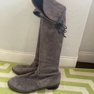 Stuart Weitzman suede over the knee grey